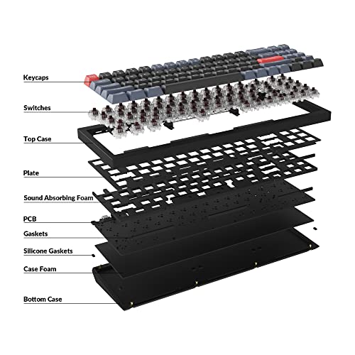 Keychron Q7 Wired Custom Mechanical Keyboard, 70% Layout QMK/VIA Programmable Macro with Hot-swappable Gateron G Pro Brown Switch Double Gasket Compatible with Mac Windows Linux (Black) - Image 4