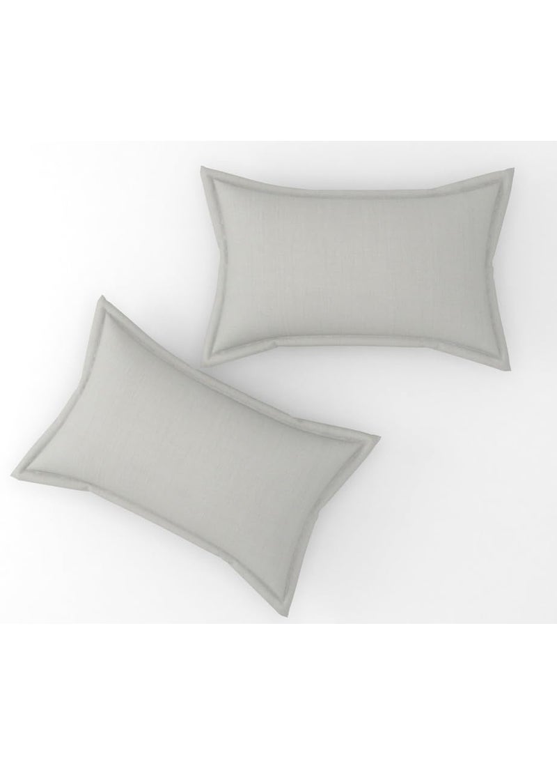 Florida Florida Plain Cotto King Size Bedsheet for Double Bed with 2 King Size Pillow Covers 300 TC Size (275 Cm X 275 Cm) Pillow (46 Cm X 69 Cm) Solid Color Grey  - Image 4