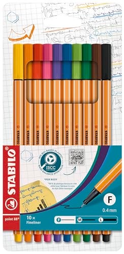 STABILO point 88 Fineliner Pack of 10 Assorted colors - Image 1
