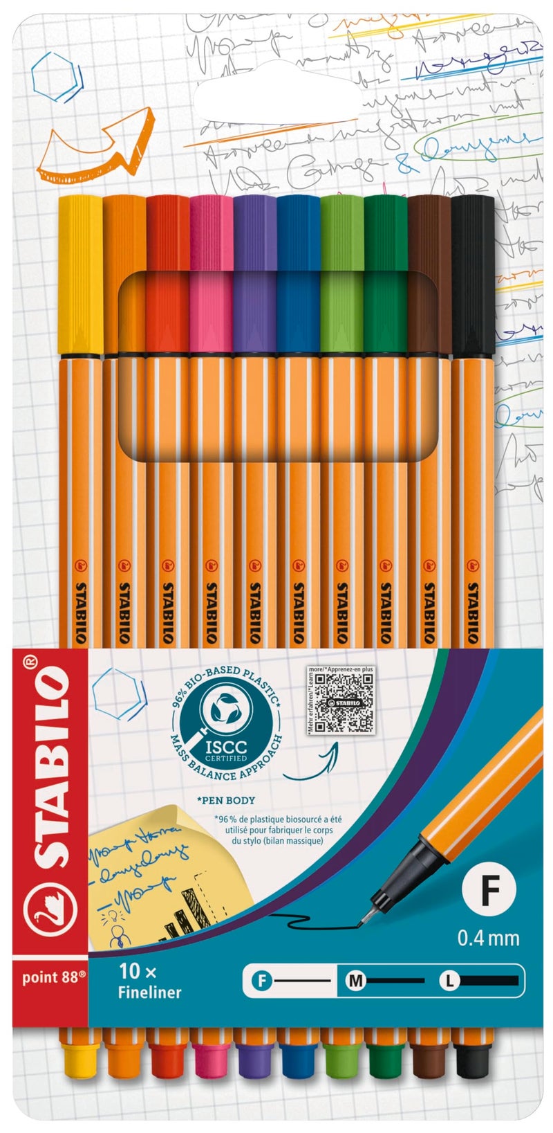 STABILO point 88 Fineliner Pack of 10 Assorted colors - Image 2
