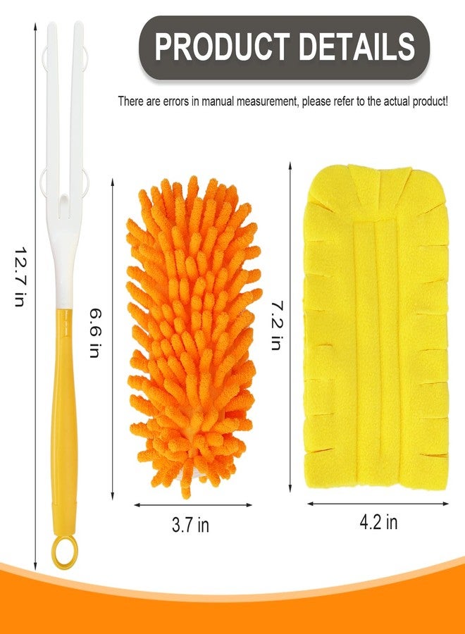 HDongany 2 Pcs with 1 Handle Reusable Duster Refills, Washable Microfiber Dusters, 360°Cleaning Tools for Home, Office, Blinds, Car, Pet, Furniture, Fan - Image 2