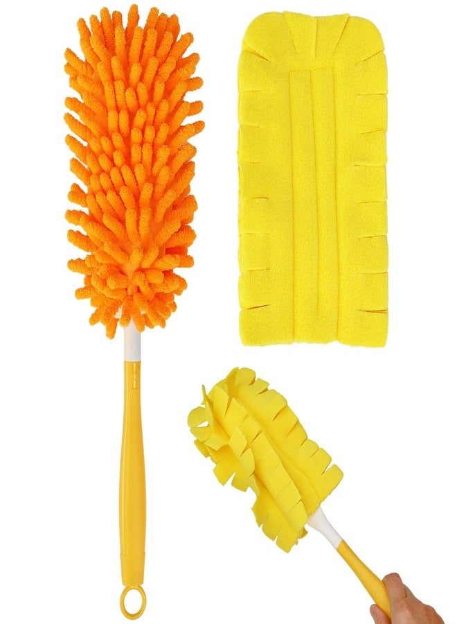 HDongany 2 Pcs with 1 Handle Reusable Duster Refills, Washable Microfiber Dusters, 360°Cleaning Tools for Home, Office, Blinds, Car, Pet, Furniture, Fan - Image 1