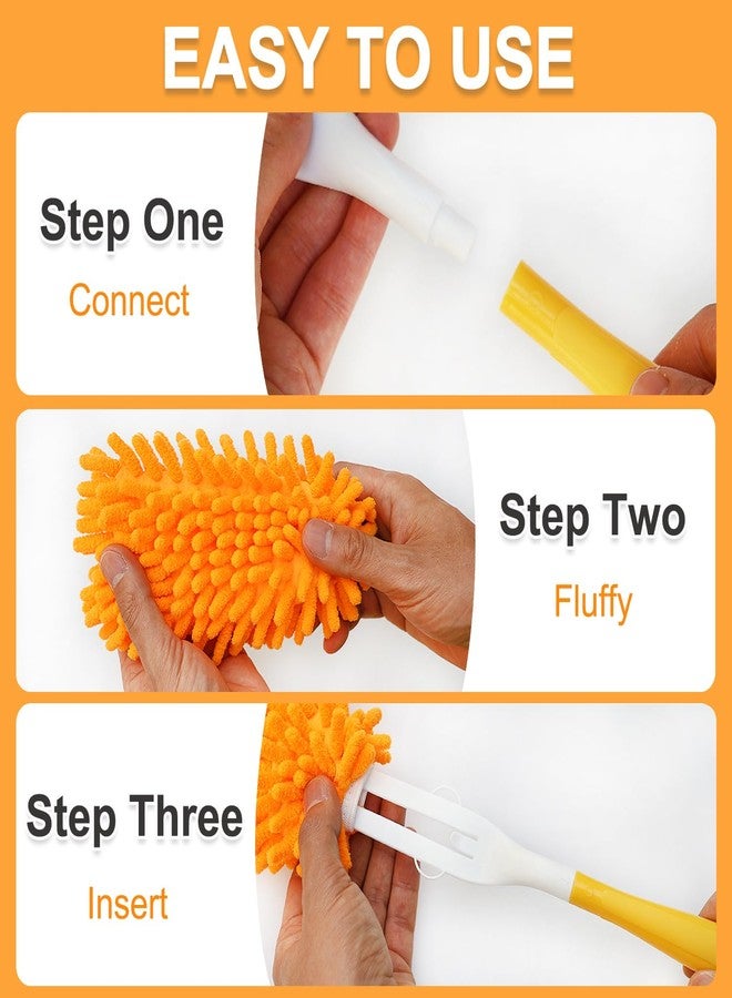 HDongany 2 Pcs with 1 Handle Reusable Duster Refills, Washable Microfiber Dusters, 360°Cleaning Tools for Home, Office, Blinds, Car, Pet, Furniture, Fan - Image 4