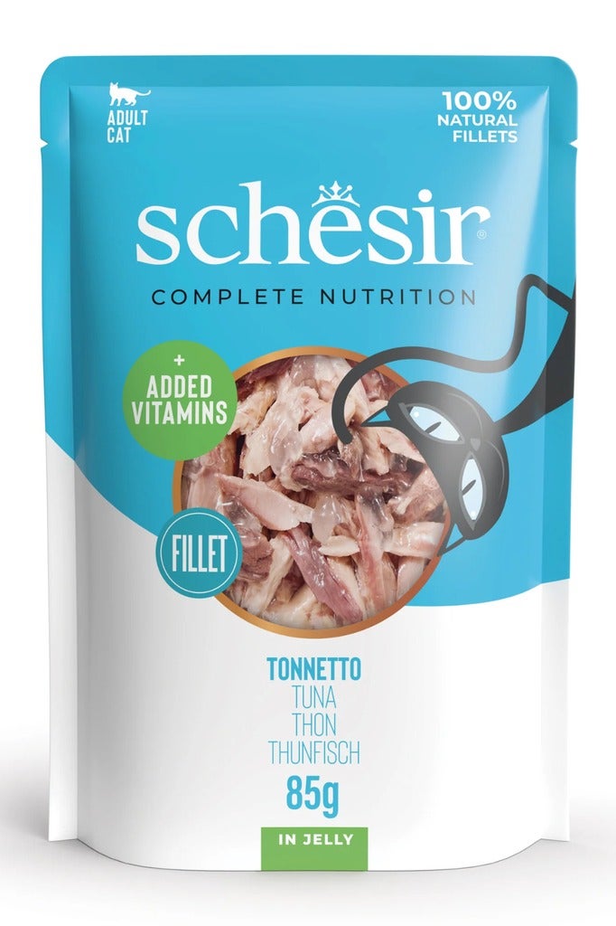 شيسر طعام القطط الرطب شيسير المتكامل والمتوازن في كيس جيلي - تونة 85 جم × 3 قطع - Image 2