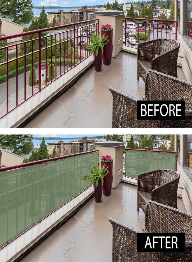 HIPPO Baby Safety Net for Balcony Child Protection Stairway Safety Net Railing Guard for Kids Staircase Protector with Tie-Cords Breathable Fabric Indoor Outdoor Use (1MTX4MT, Bamboo-Breeze) - Image 2