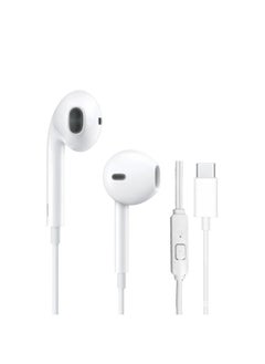 Generic White Wired Headphones For-apple-huawei-xiaomi-VIVO-OPOP-cell Phone-tablet-notebook-Color:Typec Flat Mouth Basic Model  - Image 1