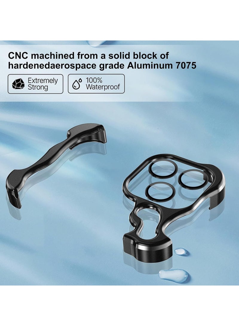 URBBKING For iPhone 15 Pro Max Shaped True Frameless Metal Corner Pad Phone Case Drop Proproof 15Promax Case Black - Image 5