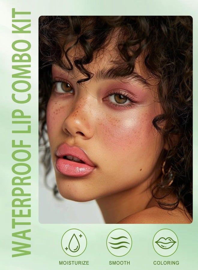 DuaTana Brown Lip Liner Waterproof Lip Kit with Lips Oil Gloss Plumper Jelly Lips Balm Clear Shimmer Combo,Moisturizing Lipstick Tinted Lipoil Lightweight Non Sticky Liquid Lipstick Women Makeup Gift-Set 02 - Image 4