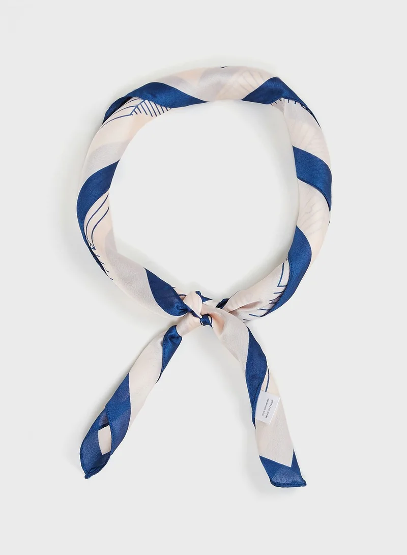 ELLA Grid Print Silky Scarf