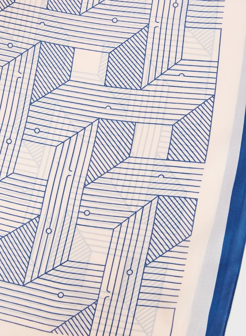 ELLA Grid Print Silky Scarf