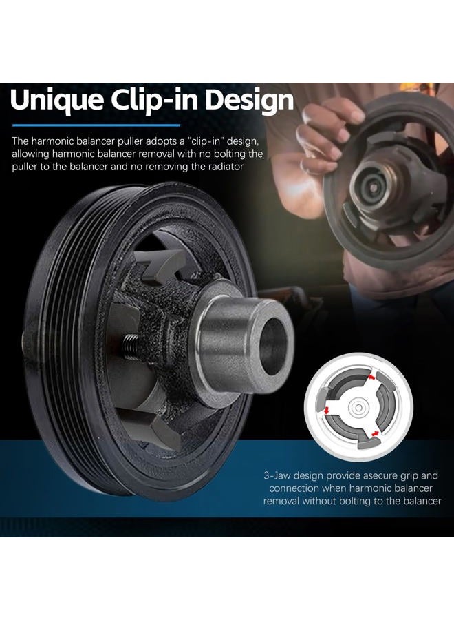 Sunluway For GM Harmonic Balancer Puller 25264 - Crank Pulley Puller Removes Harmonic Balancers Without Tapped Holes Compatible for Dodge, Jeep, Chrysler - Image 3