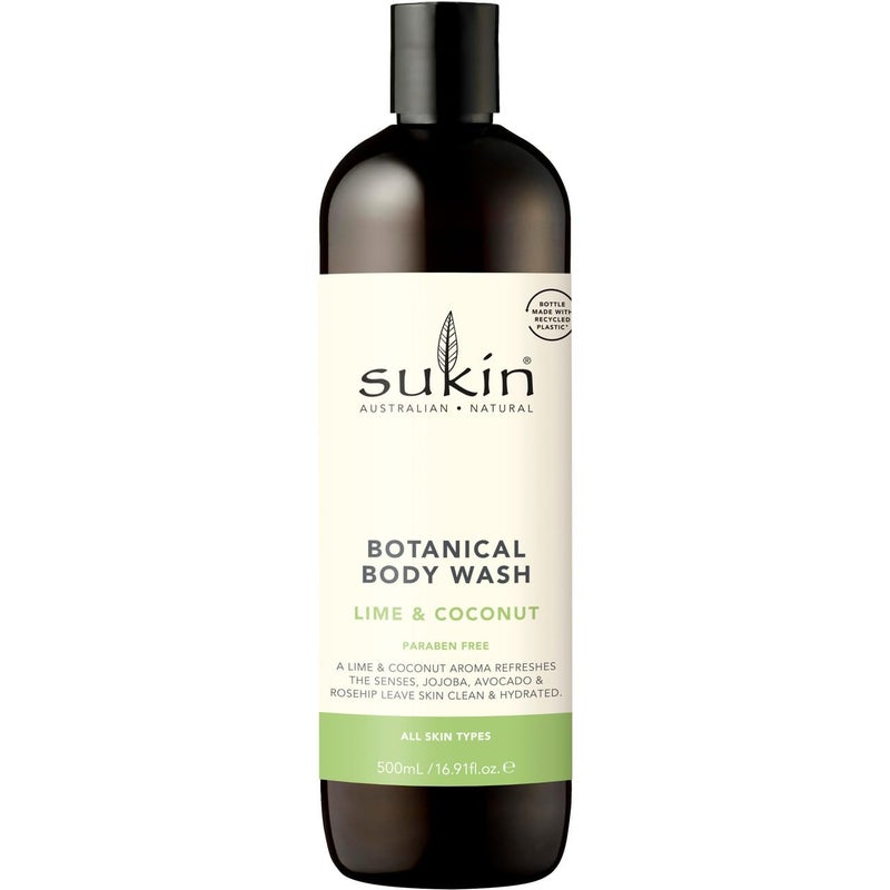 Sukin Botanical Body Wash, Lime & Coconut, 16.9 Fl Oz - Image 1