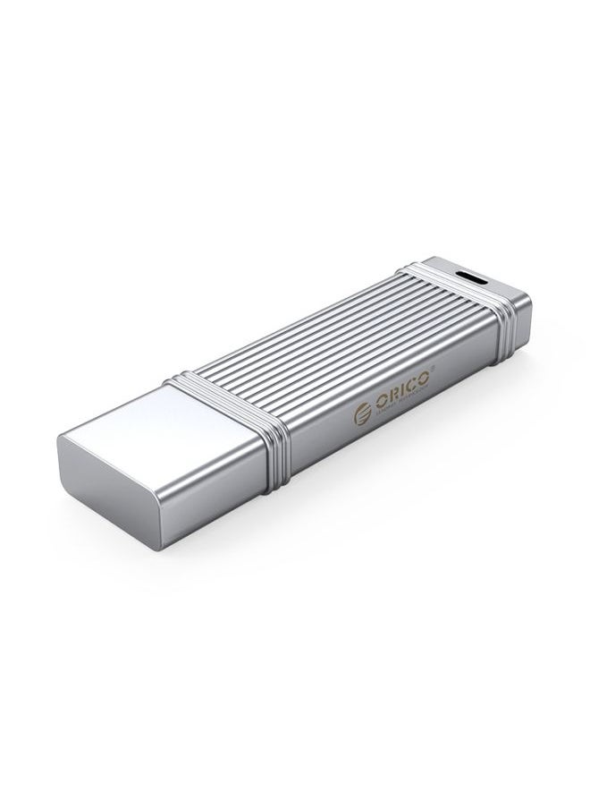BURAQ ORICO USB Flash Drive, Read: 100MB/s, Write: 50MB/s, Memory:32GB, Port:Type-C(Silver)  - Image 2