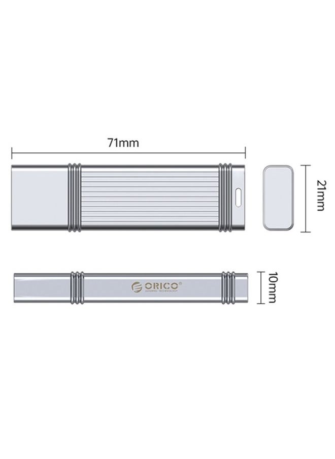 BURAQ ORICO USB Flash Drive, Read: 100MB/s, Write: 50MB/s, Memory:32GB, Port:Type-C(Silver)  - Image 3