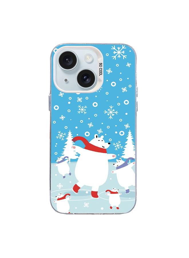S-TOP Case For iPhone 15 Christmas Series PC Full Coverage Pattern Phone Case - Image 1
