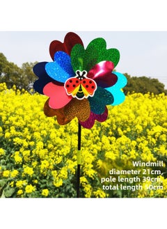 Generic Stall Push Sweep Code Small Gifts Outdoor Kindergarten Activities Gifts Plastic Flakes Small Windmill Manufacturers Postage-Color:Double Layer Laser Windmill 20 Pcs  - Image 1