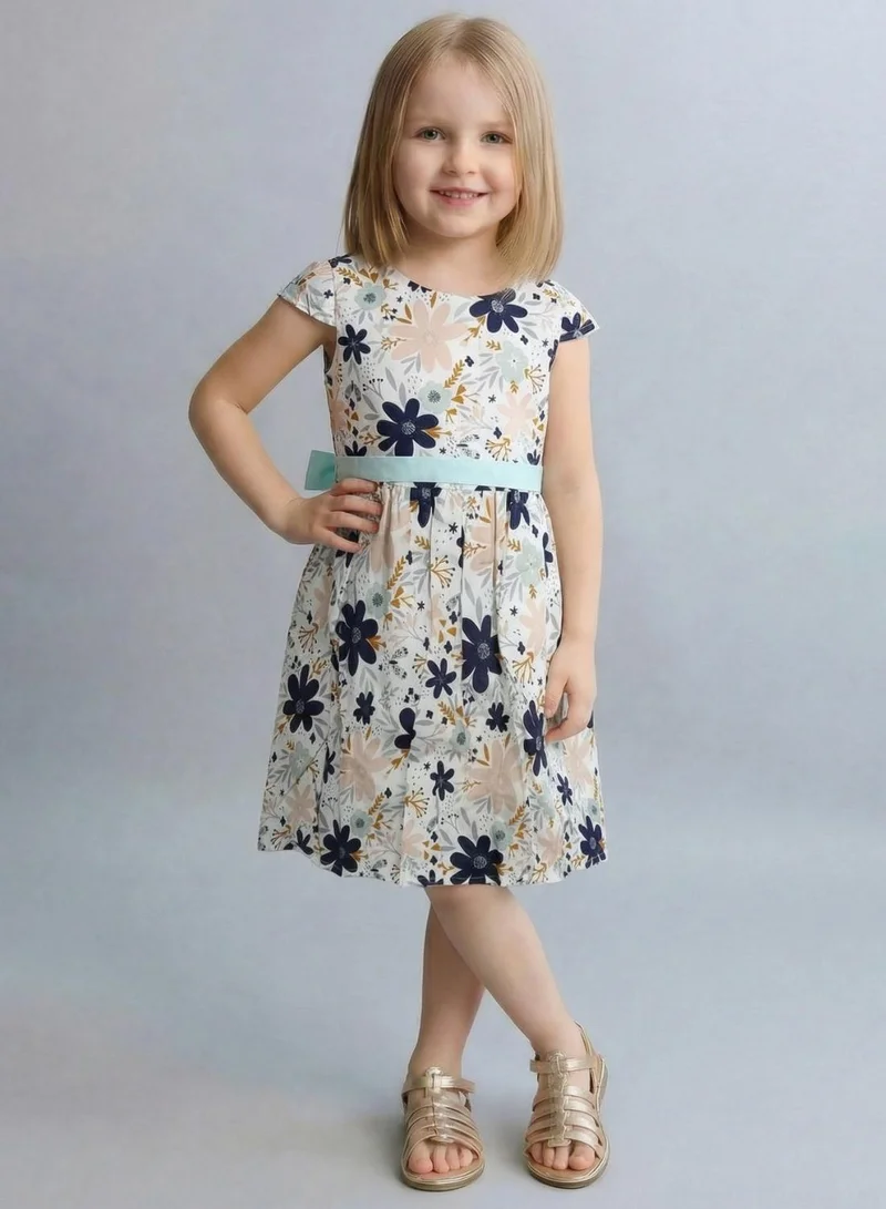 بيبي كلو Girls Multicolor Floral Printed Summer Dress Casual