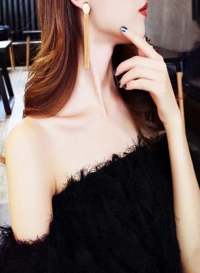 SHIELD PLUS Earring Tassel Long Chain Dangler Earrings (OWC-24NU) - Image 3