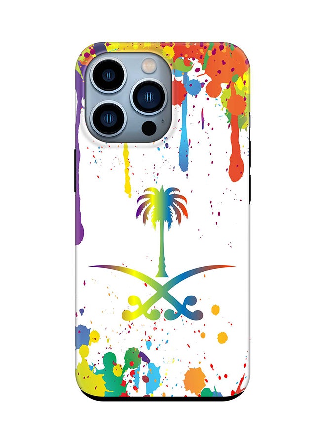 Stylizedd Tough Pro Case for iPhone 15 Pro Dual Layer Hybrid PC TPU Customized Mobile Cover Matte Finish Phone Case - Colorful Saudi - Image 1