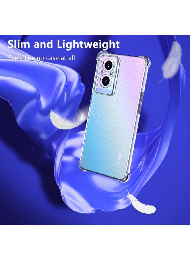 Case For Oppo A96 5G Oppo Reno 7Z 5G Oppo Reno 8Z 5G Oneplus Nord N20 Crystal Clear TPU Bumper Cushion Cover with Reinforced Corners Anti-scratch Back Case for Oppo A96 5G Transparent - Image 2