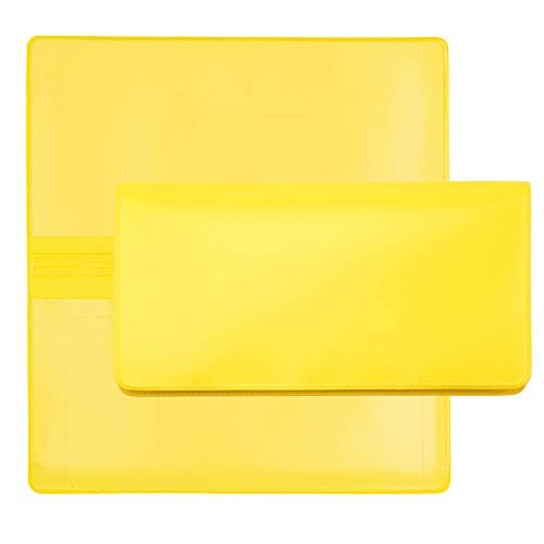 CAROUSELCHECKS Yellow Vinyl Checkbook Cover, Top Tear Personal Vinyl Checkbook Cover - Image 5