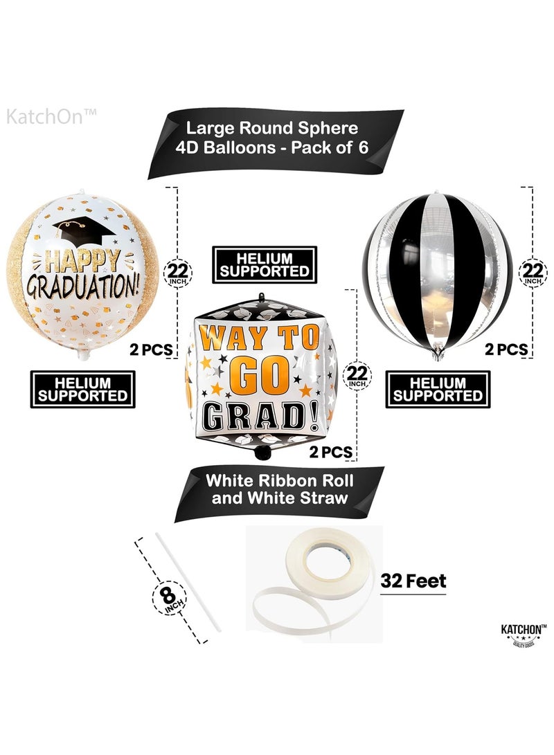 KatchOn, XtraLarge Happy Graduation Balloons - Pack of 6, 22 Inch | Graduation Decorations 2025 | Grad Balloons class of 2025 | 2025 Grad Decor - Image 3