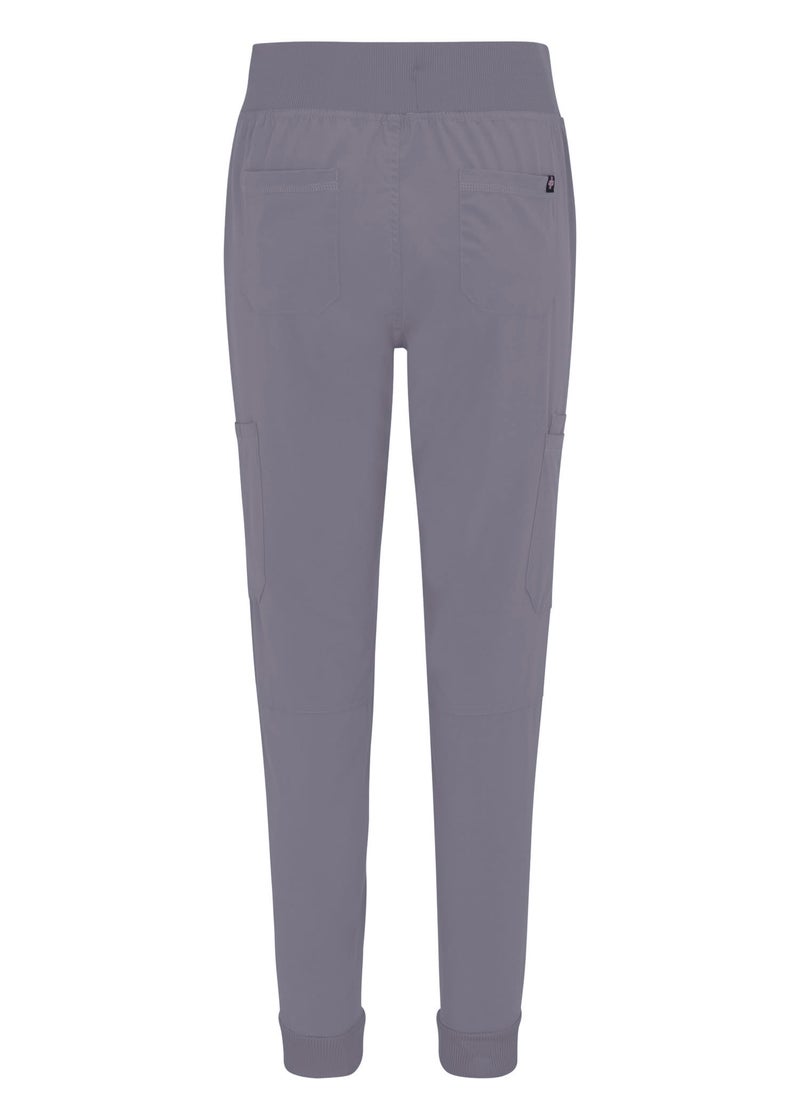 Natural Uniforms طقم سكراب نسائي من يونيفورمات الطبيعية - بلوزة حديثة قابلة للت tuck-in وسروال يوغا (رمادي، كبير جداً) - Image 5
