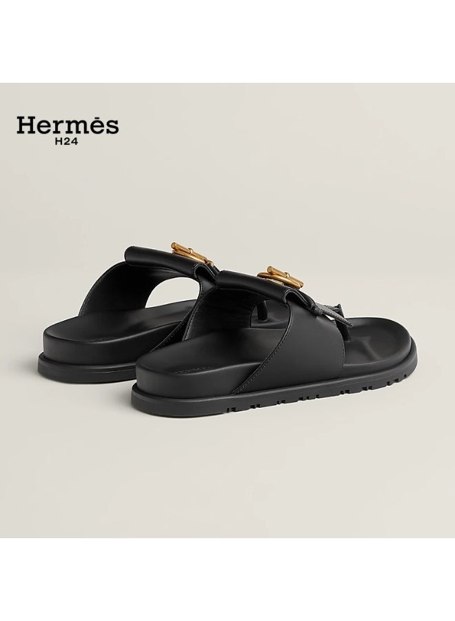 Hermes H24 Joyce sandal Techno-sandal in calfskin with anatomical rubber sole, featuring the iconic "Glenan" buckle. - Image 2