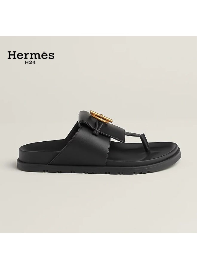 Hermes H24 Joyce sandal Techno-sandal in calfskin with anatomical rubber sole, featuring the iconic "Glenan" buckle. - Image 3