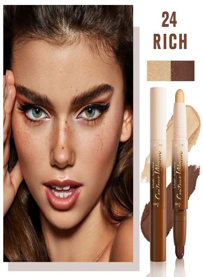 QIDSTERS 2in1 Cream Contour Highlighter Stick, Rich - Image 2
