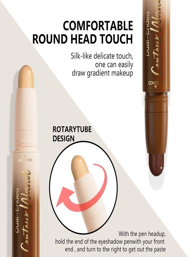 QIDSTERS 2in1 Cream Contour Highlighter Stick, Rich - Image 3
