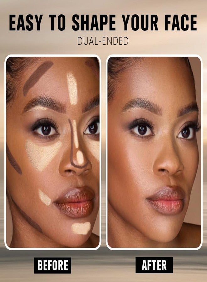 QIDSTERS 2in1 Cream Contour Highlighter Stick, Rich - Image 4