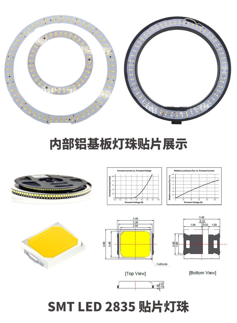 Y&D 10-inch LED Ring Light Dimmable with Tripod Stand Cell Phone Holder Desktop, Nicefoto Mini Camera Lighting for Live Streaming/Makeup/YouTube Video/Photography, Lamp 3 Modes  - Image 5