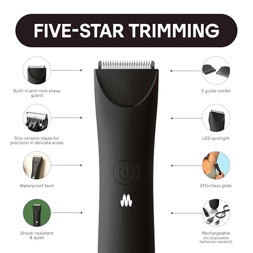 MERIDIAN Slimmer Trimmer Electric Razor for Women Bikini Line Pubic Hair Trimmer Rechargeable Waterproof Painless Flawless Shave for Sensitive Skin Gentle Quiet TravelFriendly Onyx - Image 3