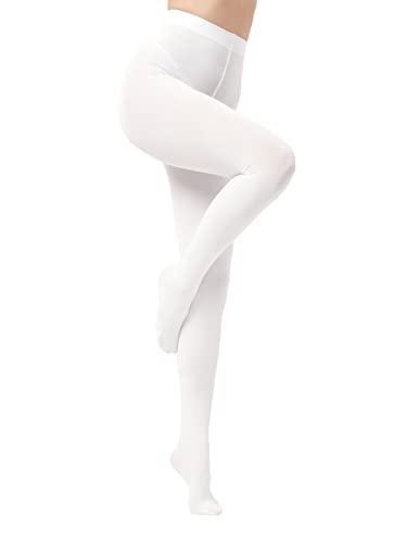 EVERSWE Women's 80 Den Soft Opaque Tights, Women's Tights (XX-3XL, White) - Image 4