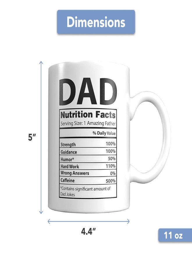 Light Autumn Funny Dad Coffee Mug - 11 oz Ceramic Dad Coffee Mug from Daughter or Son - Daddy Cup with Nutritional Facts - Thoughful Birthday or Father’s Day Present - White Mug for Morning Coffee - Image 3
