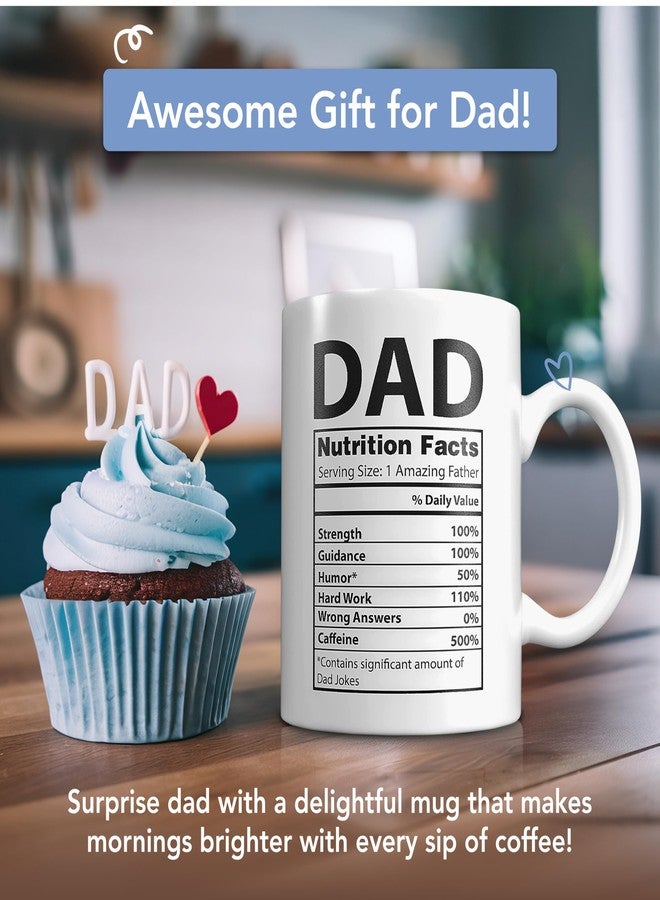 Light Autumn Funny Dad Coffee Mug - 11 oz Ceramic Dad Coffee Mug from Daughter or Son - Daddy Cup with Nutritional Facts - Thoughful Birthday or Father’s Day Present - White Mug for Morning Coffee - Image 2