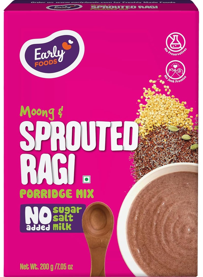 early FOODS Moong & Sprouted Ragi Porridge Mix | No Added Sugar, No Salt, No Milk Porridge mix - Image 1