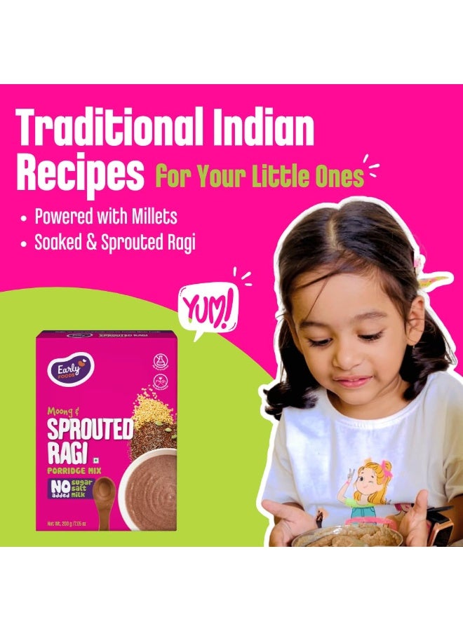 early FOODS Moong & Sprouted Ragi Porridge Mix | No Added Sugar, No Salt, No Milk Porridge mix - Image 3