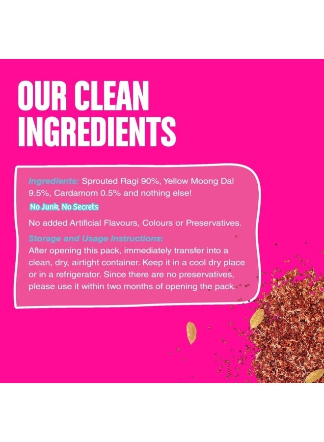 early FOODS Moong & Sprouted Ragi Porridge Mix | No Added Sugar, No Salt, No Milk Porridge mix - Image 4