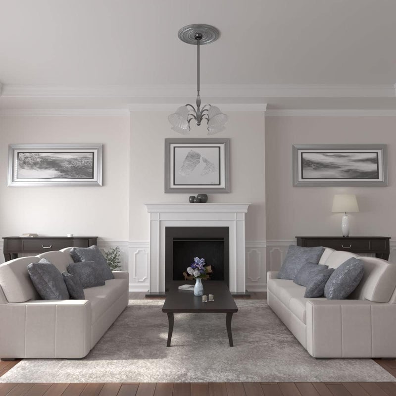 Ekena Millwork 25 3/8"OD x 3 3/8"ID x 1 3/8"P Cole Ceiling Medallion (Fits Canopies up to 9 1/8"), Hand-Painted Platinum - Image 5