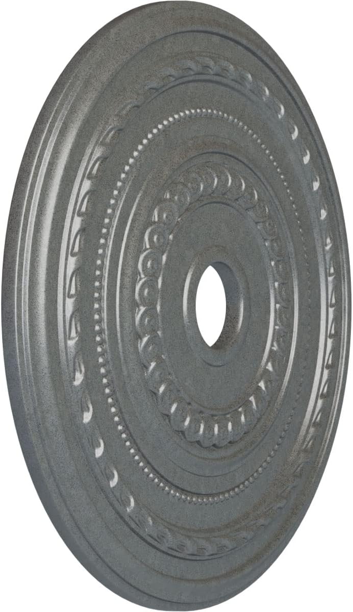 Ekena Millwork 25 3/8"OD x 3 3/8"ID x 1 3/8"P Cole Ceiling Medallion (Fits Canopies up to 9 1/8"), Hand-Painted Platinum - Image 2