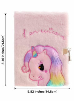 Excefore Unicorn Diary Plush Notebook Set, Writing Journal Stationery for kids, 1 Lock Notebook Includes Lock with 2 Keys, 51 Unicorn Sticky Notes for Students School Gifts  - Image 3