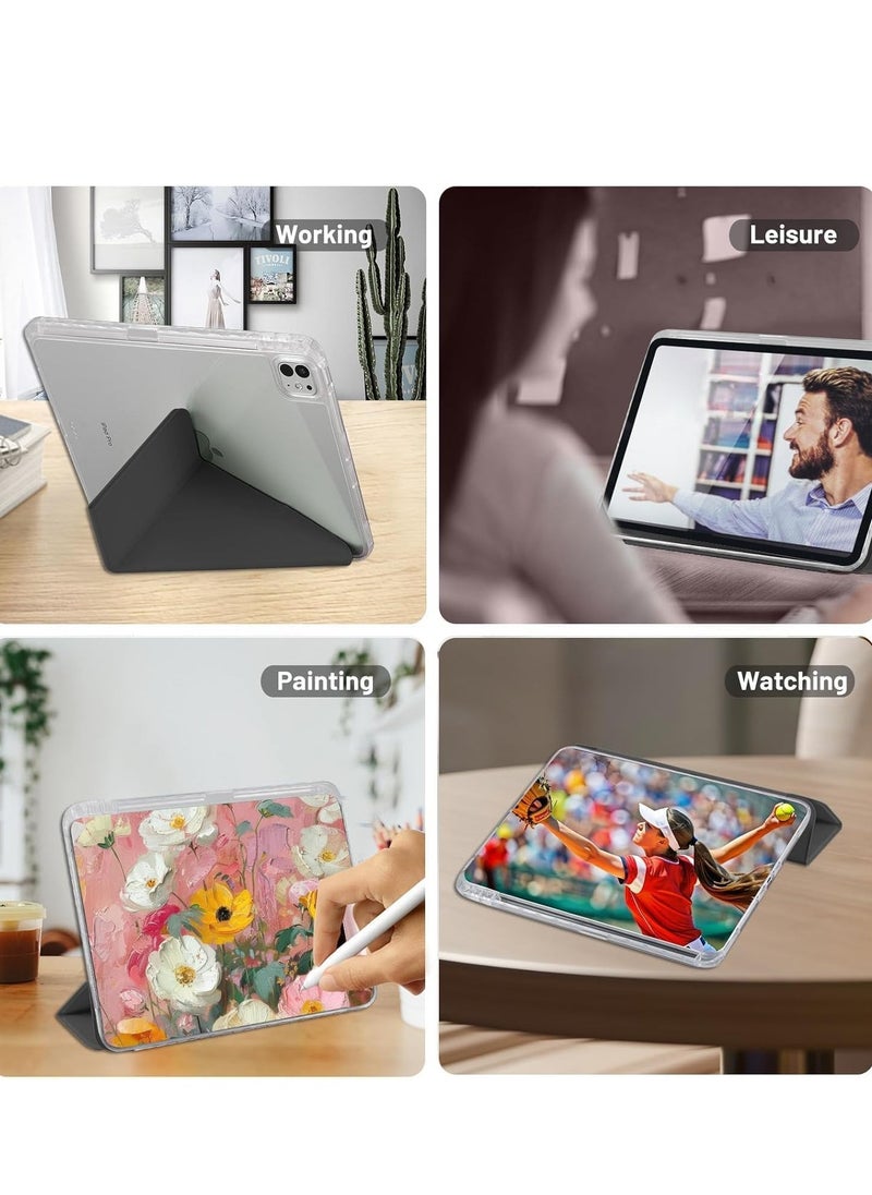 ELTRAZONE 2024 iPad Pro 11 Inch Case (5th Generation, M4) – Adjustable Stand, Pencil Holder, Auto Wake/Sleep, Supports Pencil Charging, Slim Protective Cover, Black - Image 4