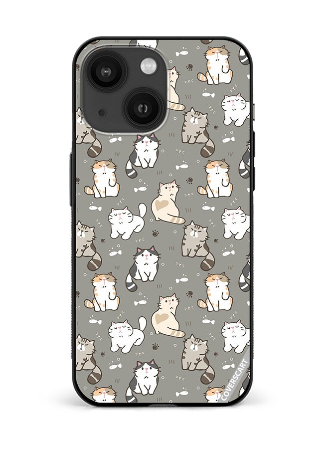 Protective Case Cover For Apple iPhone 15 Plus Cat Pattern Design Multicolour