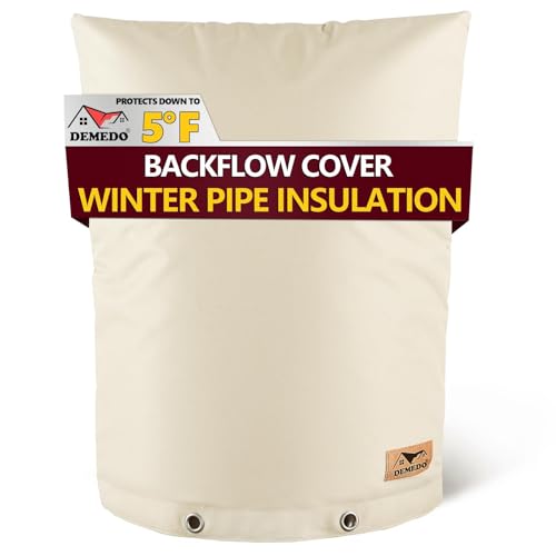 DEMEDO Backflow Preventer Insulation Cover - Water Pipe Insulation Sprinkler Cover for Outside - Insulated Backflow Cover Pouch for Irrigation Back Flow Valve in Winter or Sun Exposure (16" W x 20" H, Sand) - Image 1