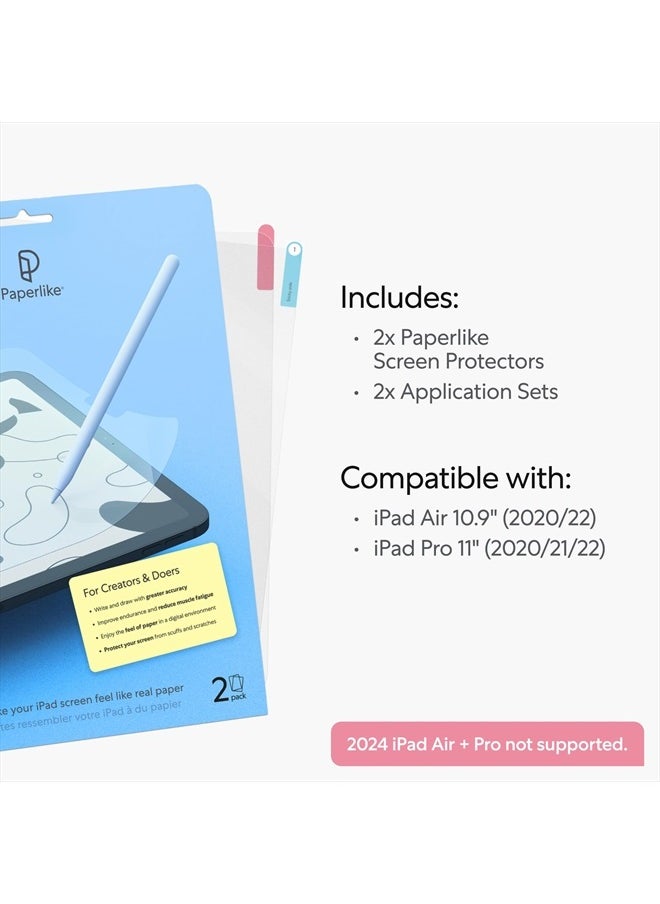 Paperlike - 2.0 (Previous Model) for iPad Pro 11" (2020/21/22) & iPad Air 10.9" (2020/22) - Screen Protector for Drawing and Writing like on Paper - Image 1