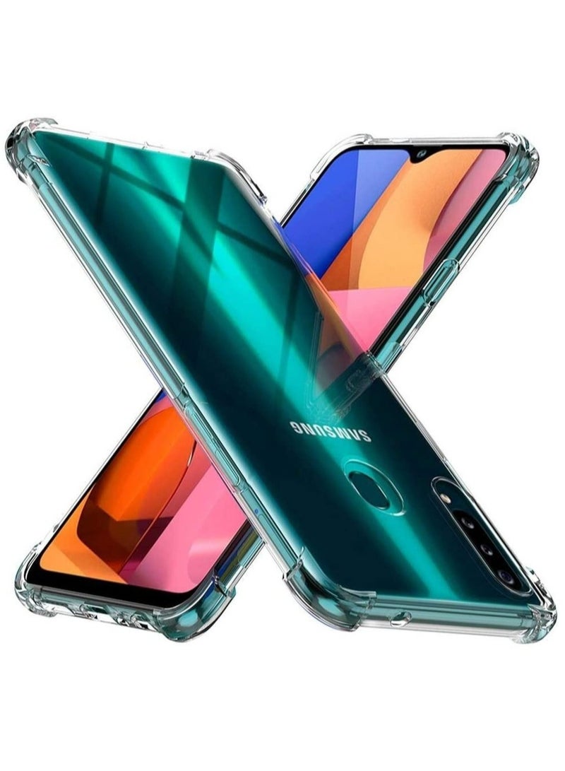 غطاء حماية لجهاز سامسونج جالاكسي A20S مع امتصاص للصدمات غطاء شفاف ناعم (شفاف) - Image 1