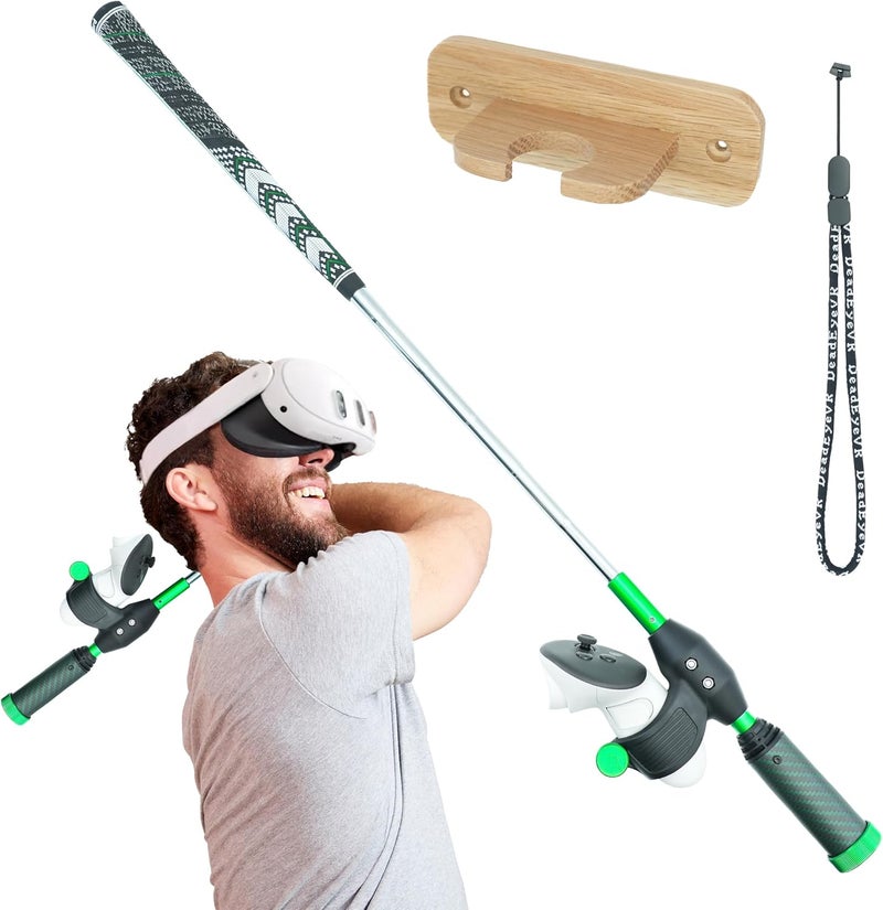 DeadEyeVR - DriVR Golf Club for Quest - Realistic VR Golf Simulator Handle - Weighted VR Golf Club Grip for Enhanced Play (Elite Chrome - Q2, Q3, and Q Pro) - Image 1
