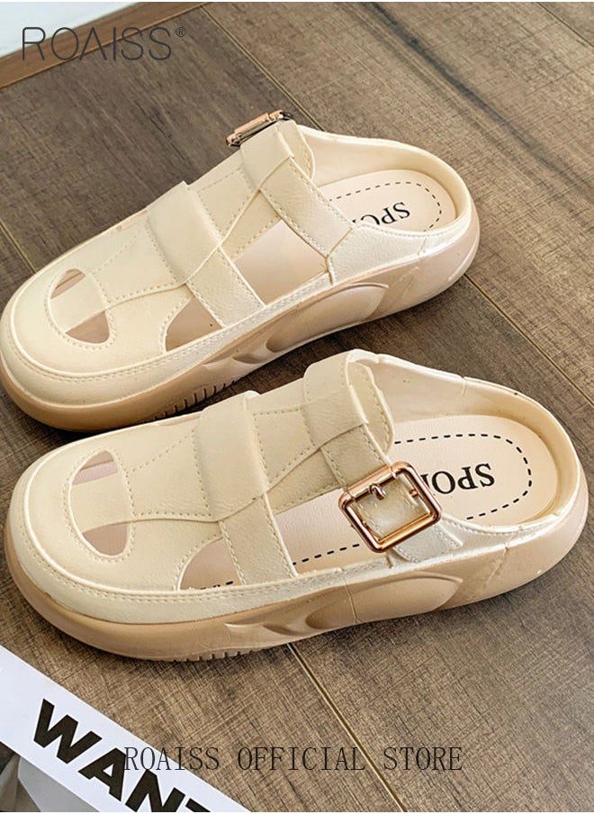 Women's Closed Toe Half Slippers Summer Slip-On Lazy Half Slide Sandals Soft and Comfortable Hollow Out Thick Sole Casual Shoes for Women Freeing up your feet - pzsku/ZB720B8048F0F026D6677Z/45/_/1693715813/623fc815-56e6-4139-a232-23b857aacce1